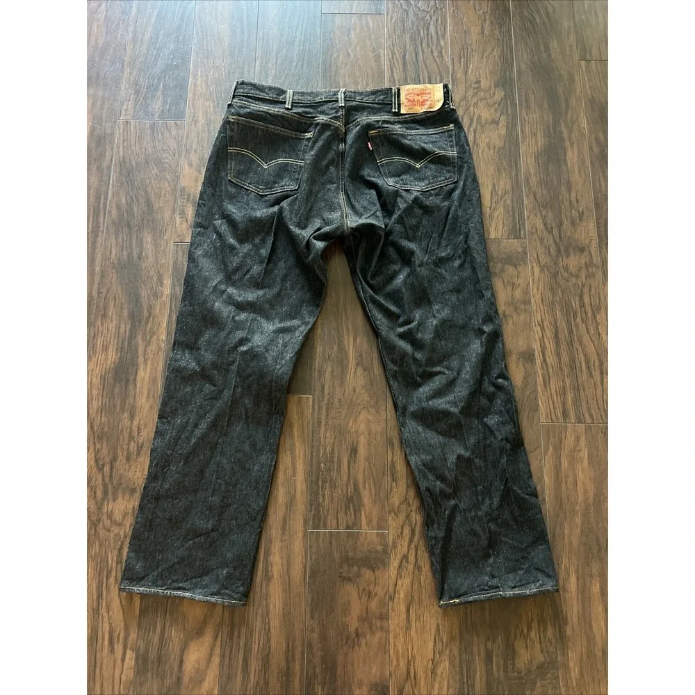 Men's‎ Levi's Jeans 501 Button Fly Straight Leg Waterless Black Wash Sz 42x34